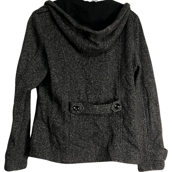 Sebby Hooded Peacoat Gray Toggle Front Jacket M - Picture 3 of 4